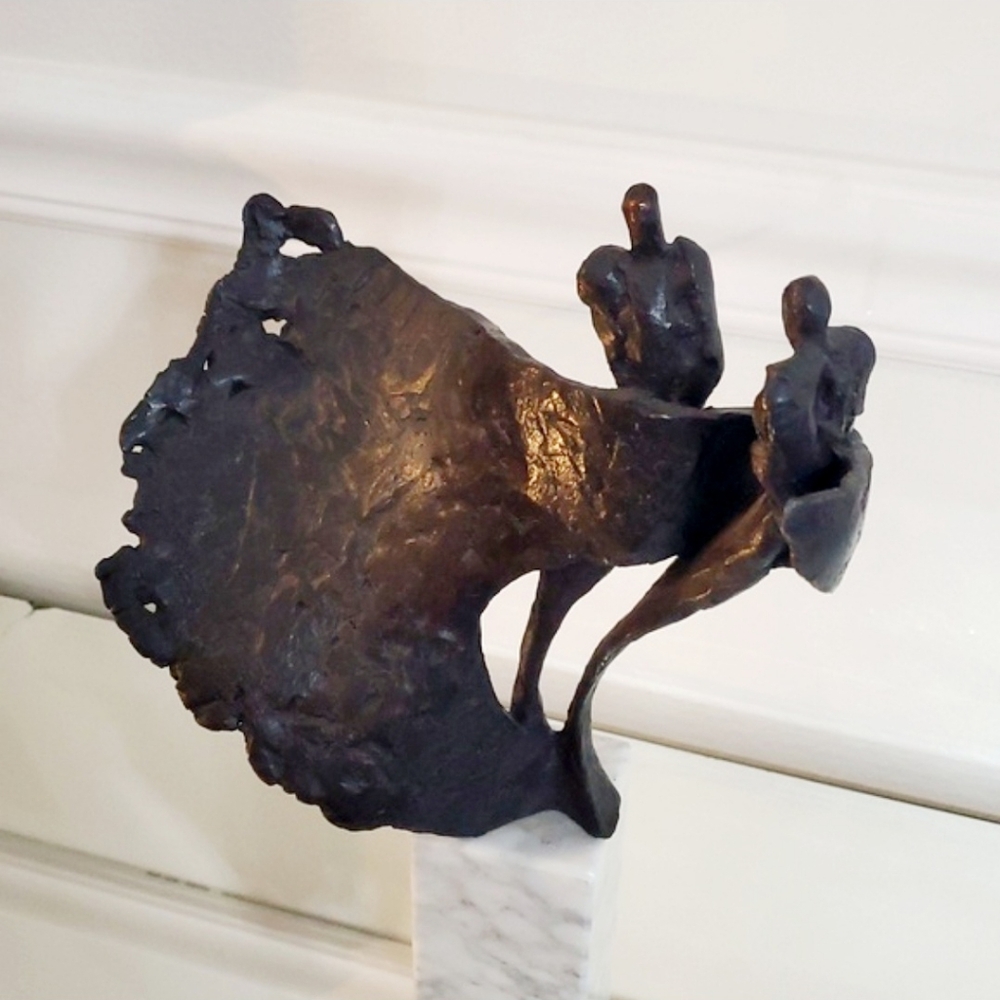RARE Exquisite Bernadette Leijdekkers Bronze&Marble Sculpture Title "Dance" - Picture 5 of 13